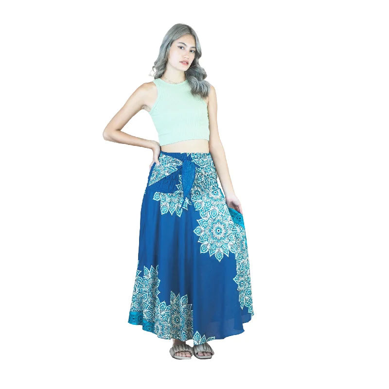 Muscari Mandala Women's Bohemian Skirt in Ocean Blue SK0033 020263 02 lace skirt intricate