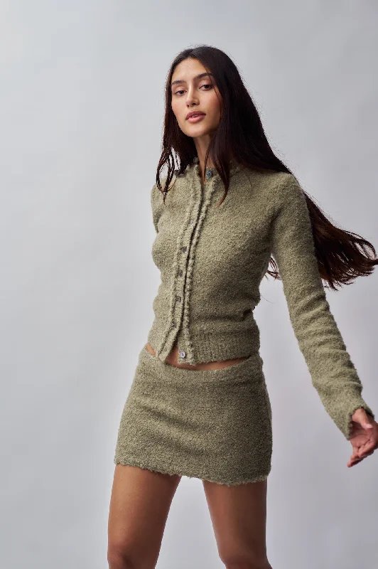 Palmyra Knit Mini Skirt wool skirt breathable