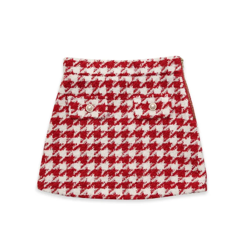 Isla Houndstooth skirt linen skirt airy