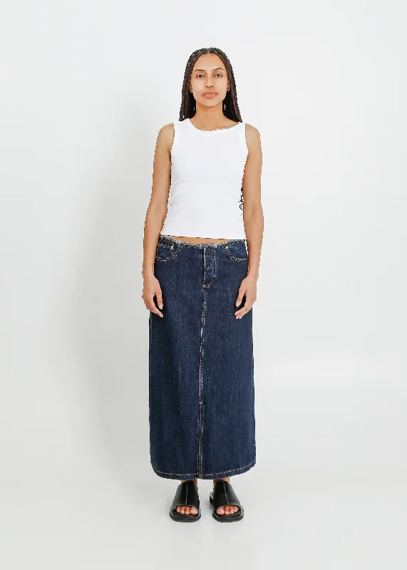 REIGN DENIM SKIRT / INDIGO cashmere skirt soft