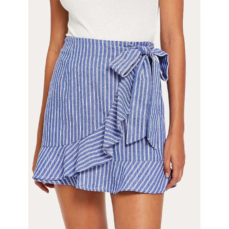 Ansley Striped Wrap Skirt vintage skirt charm