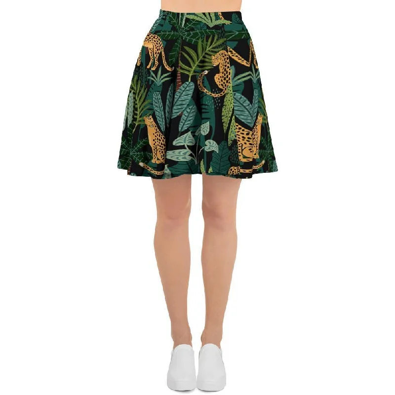 Tropical Leopard Hawaiian Print Women's Skirt lace skirt intricate