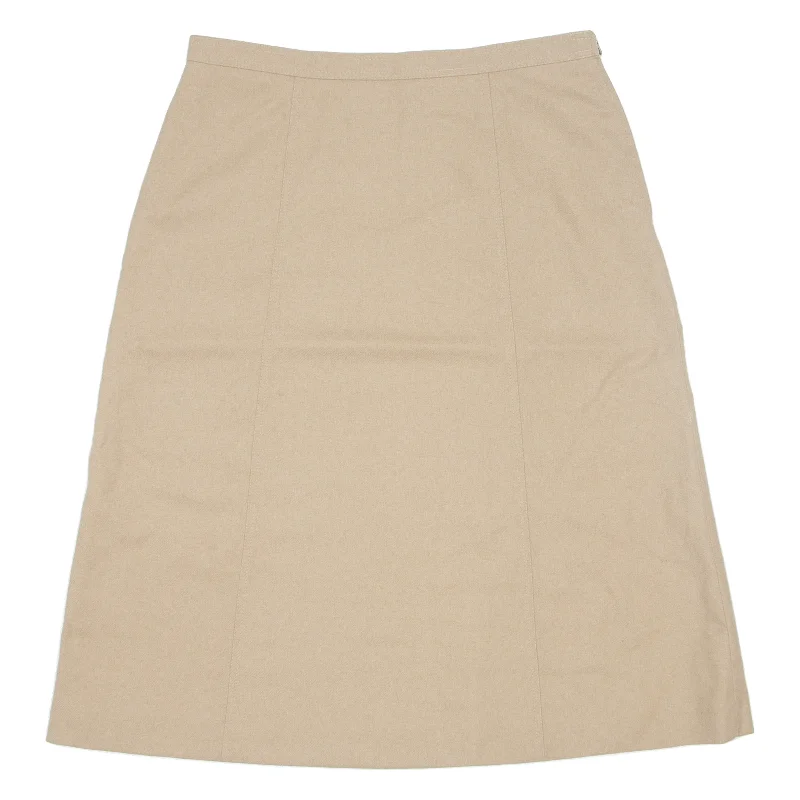 WEIBEL Womens Straight Skirt Beige Midi Wool 90s L velvet skirt rich