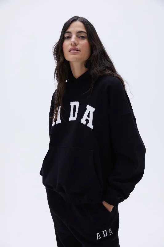 ADA Oversized Hoodie - Black Hoodie with Tie-Dye Psychedelic Retro