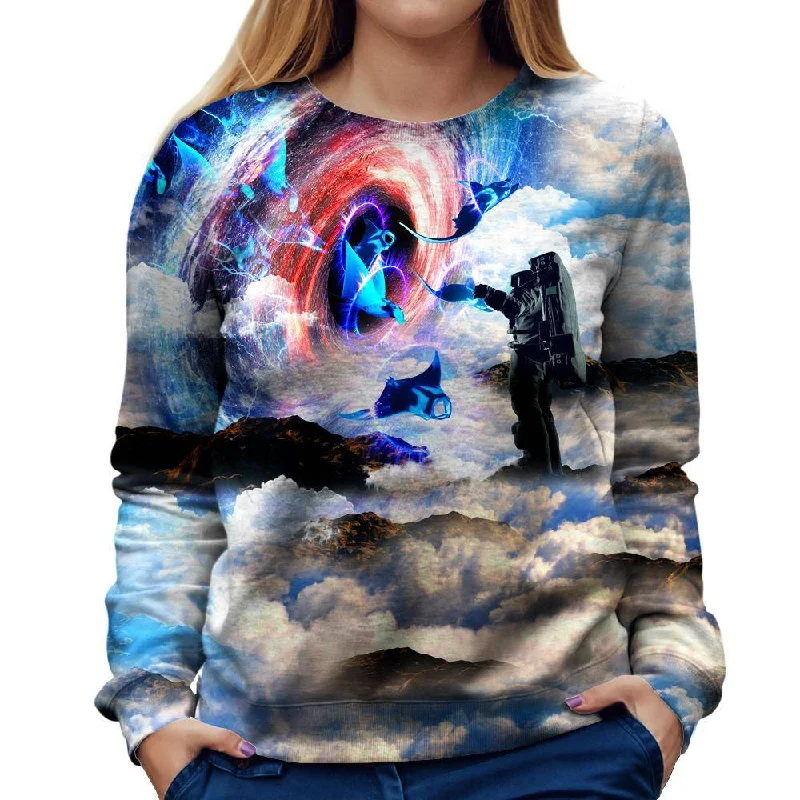 Astronauts Dreams Womens Sweatshirt Hoodie Crop Top Short Trendy