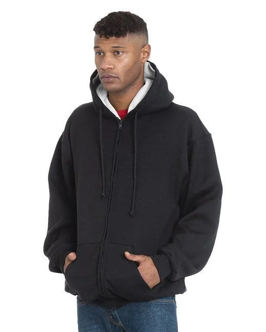 Bayside Adult Super Heavy Thermal-Lined Full-Zip Hooded Sweatshirt BA940 Hoodie with Print Artistic Unique