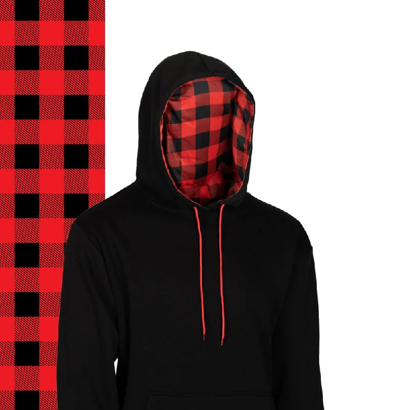 Classic Lined Hoodie | Lumberjack Red Hoodie with V-Neck Classic Versatile