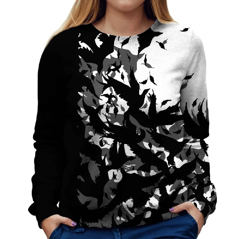 Dark Flight Womens Sweatshirt Hoodie with Drawcord Adjustable Secure