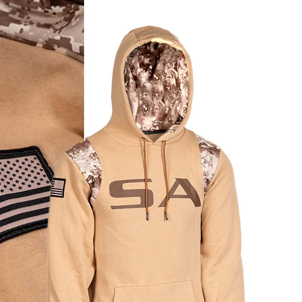 Honor Lined Hoodie | Desert Digi Camo | SA Hoodie with Zipper Placket Modern Functional