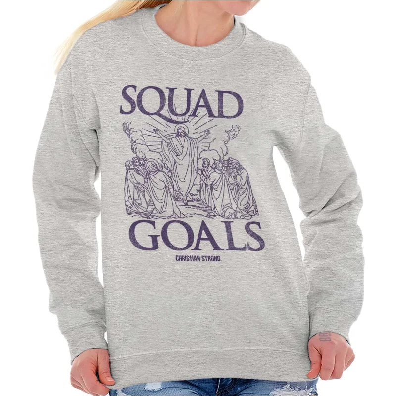 Jesus Squad Goals Crewneck Sweatshirt Hoodie with Applique Textured Unique