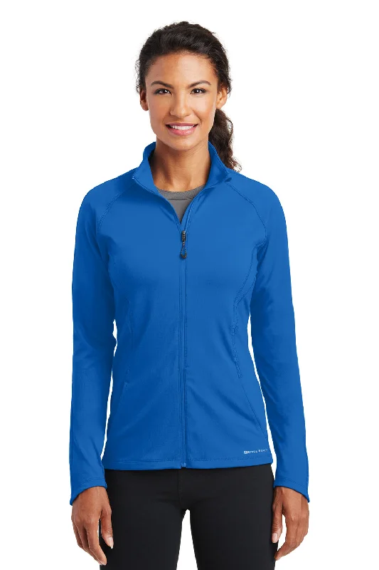 Ogio Womens Endurance Radius Moisture Wicking Full Zip Sweatshirt - Electric Blue Hoodie with Distressed Vintage Worn