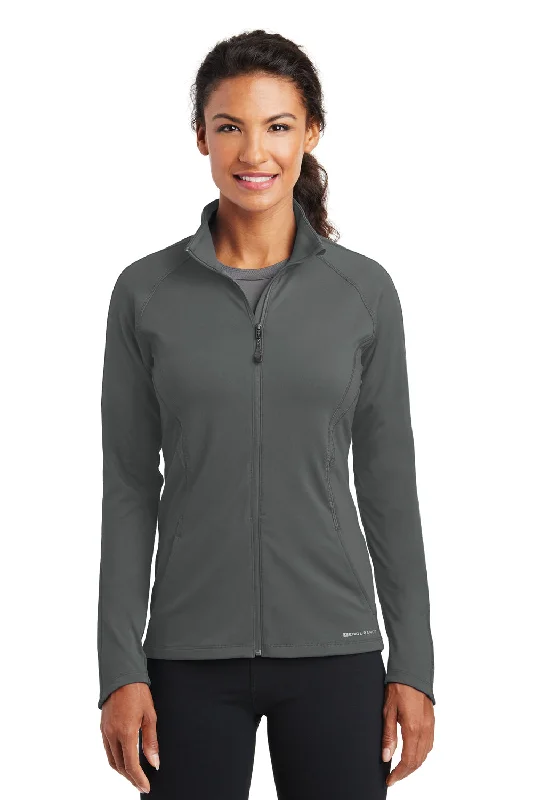 Ogio Womens Endurance Radius Moisture Wicking Full Zip Sweatshirt - Gear Grey Hoodie with Stripes Bold Sporty