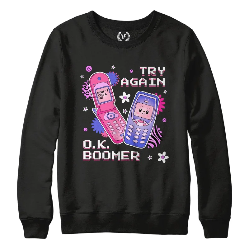 OK Boomer : Sweatshirt Hoodie with Velcro Closure Adjustable Secure