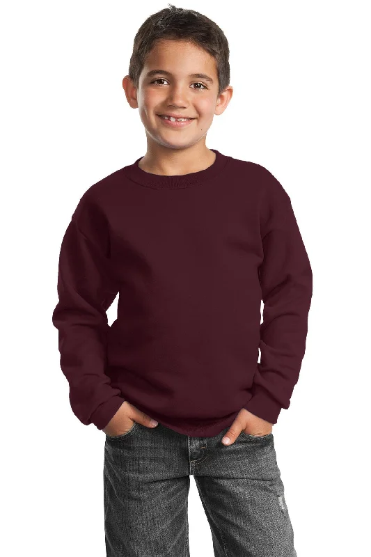 Port & Company - Youth Core Fleece Crewneck Sweatshirt.  PC90Y Hoodie Jacket Zipper Layering