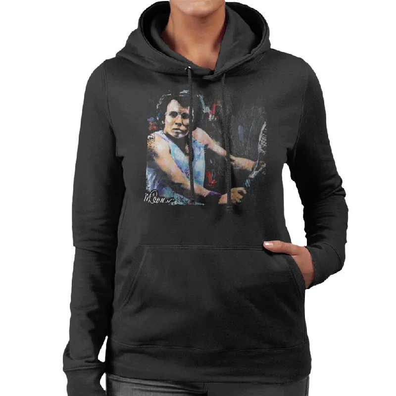 Sidney Maurer Original Portrait Of Billie Jean King Women's Hooded Sweatshirt Hoodie with Patch Decorative Personalized