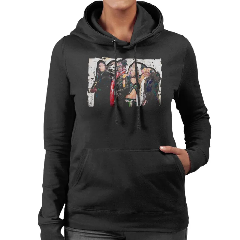 Sidney Maurer Original Portrait Of Black Eyed Peas Women's Hooded Sweatshirt Hoodie with Drawcord Adjustable Secure