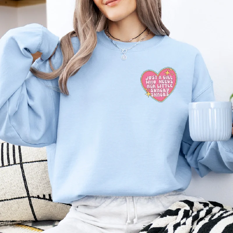 Snacky Snacks Heart Pocket Sweatshirt Hoodie with Cropped Fit Short Trendy