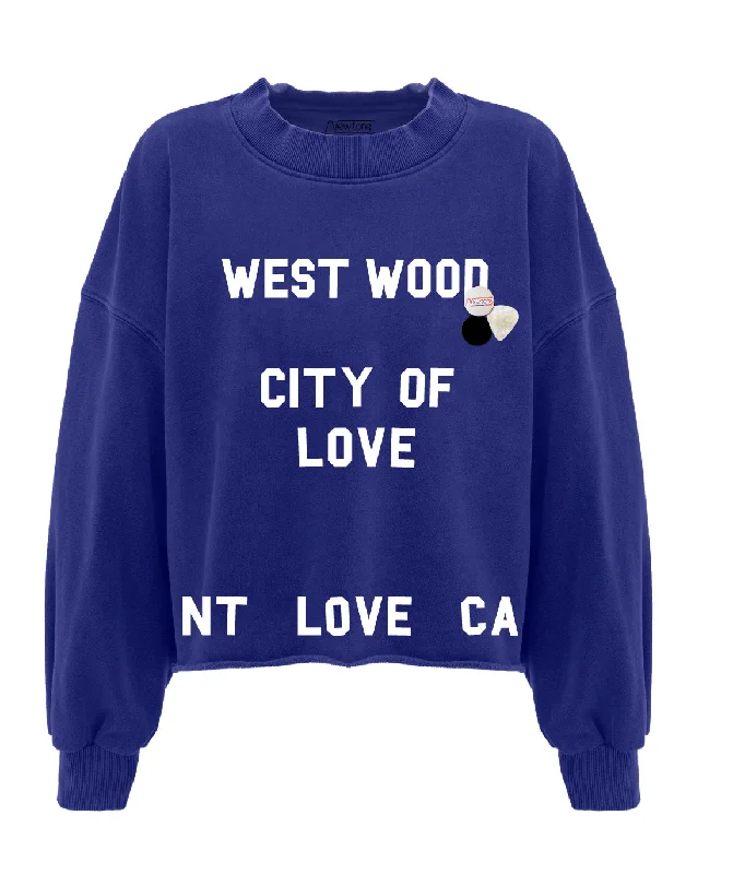 Sweatshirt crop porter royal "WESTWOOD" Hoodie with Pastel Soft Subtle