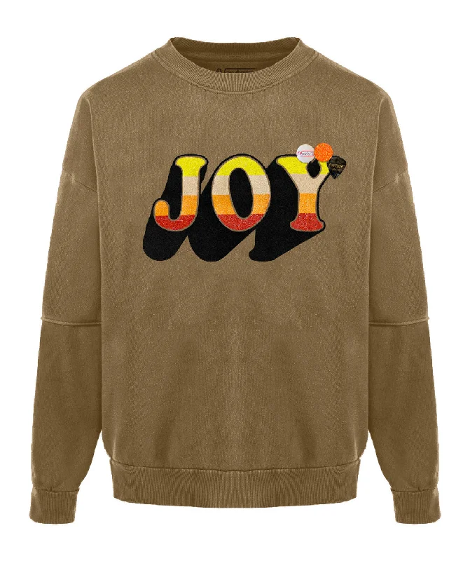 Sweatshirt roller havane "JOY FW24" Hoodie with Typography Text Message