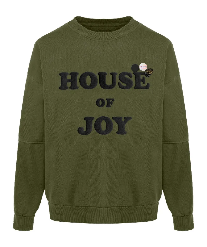 Sweatshirt roller kaki "HOUSE" Hoodie with Crew Neck Simple Timeless