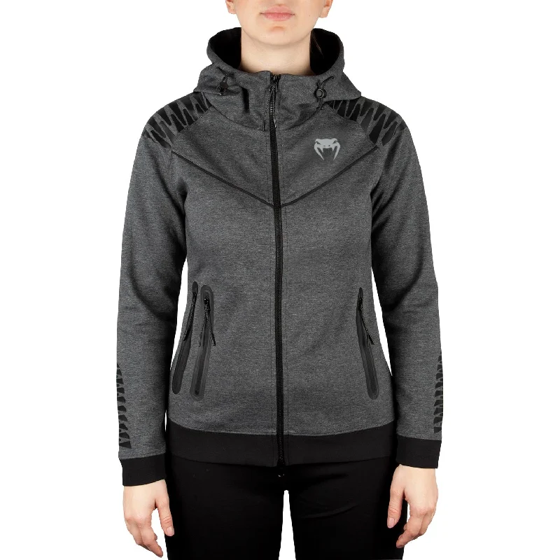 Venum Laser Hoodie - Dark Heather Grey - For Women - Exclusive Hoodie with Thumb Holes Functional Cozy