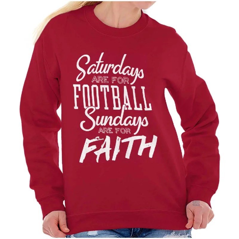 Weekend Football & Faith Crewneck Sweatshirt Hoodie with Reflective Safety Nightwear